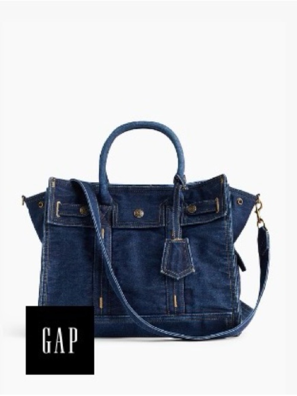 Classic Dark Blue Denim Tote Bag - Women Jeans Style